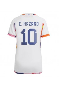 Belgia Eden Hazard #10 Fotballdrakt Borte Klær Dame VM 2022 Korte ermer